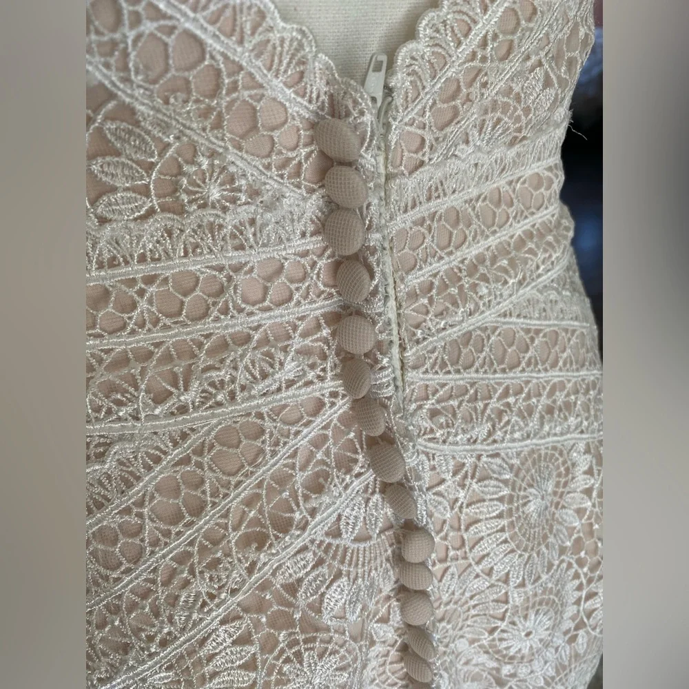Geometric lace ivory or blush style 9SC878 dress size 8 - Picture 7 of 10